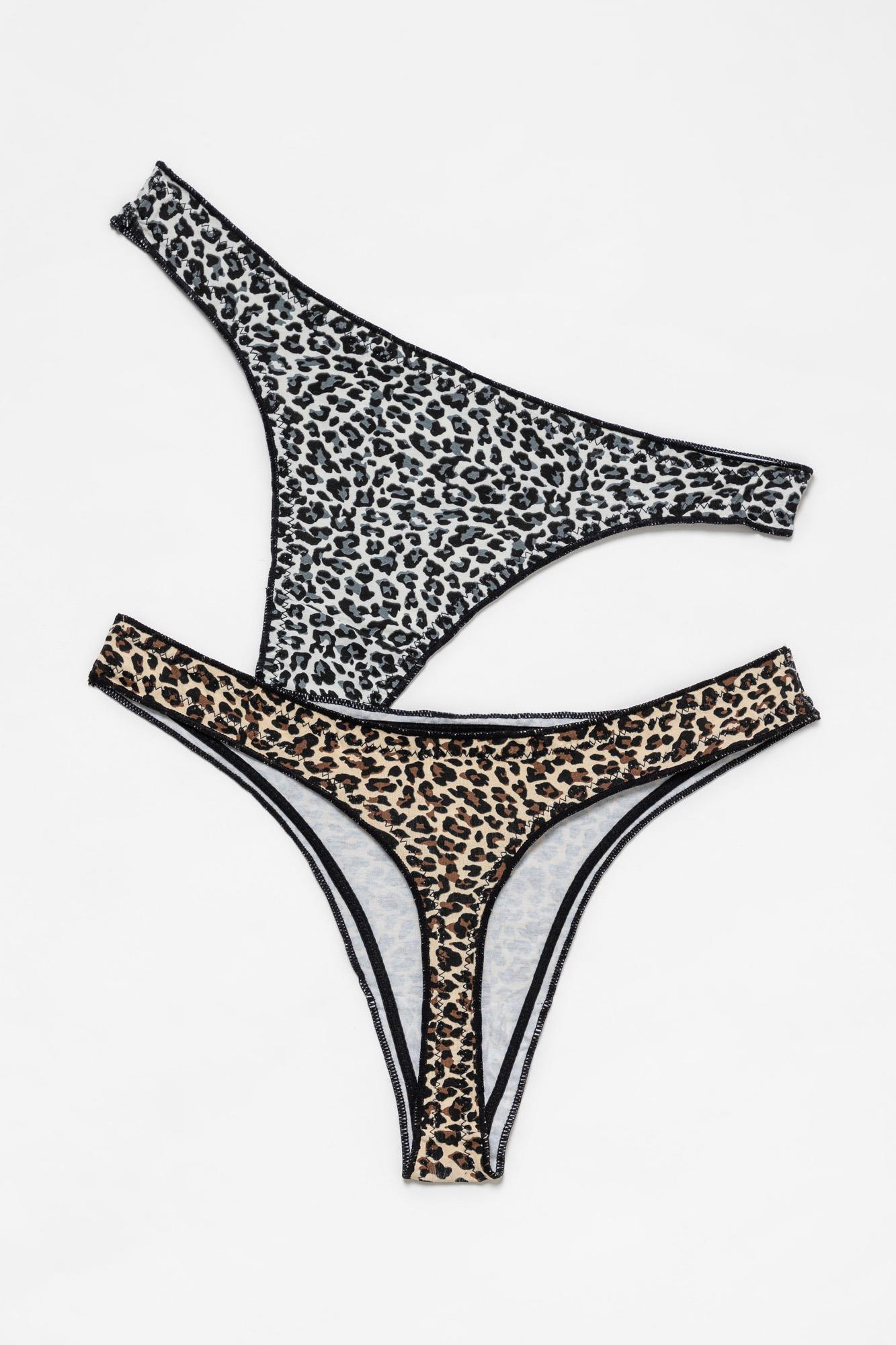 Κυλοτάκια Σετ String Animal Print 2τμχ
